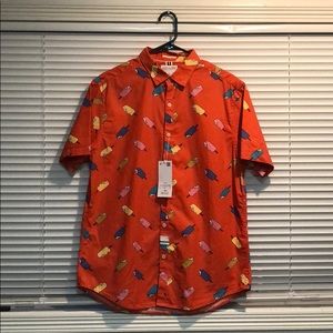 Cactus Man Orange Popsicle Button Down Shirt